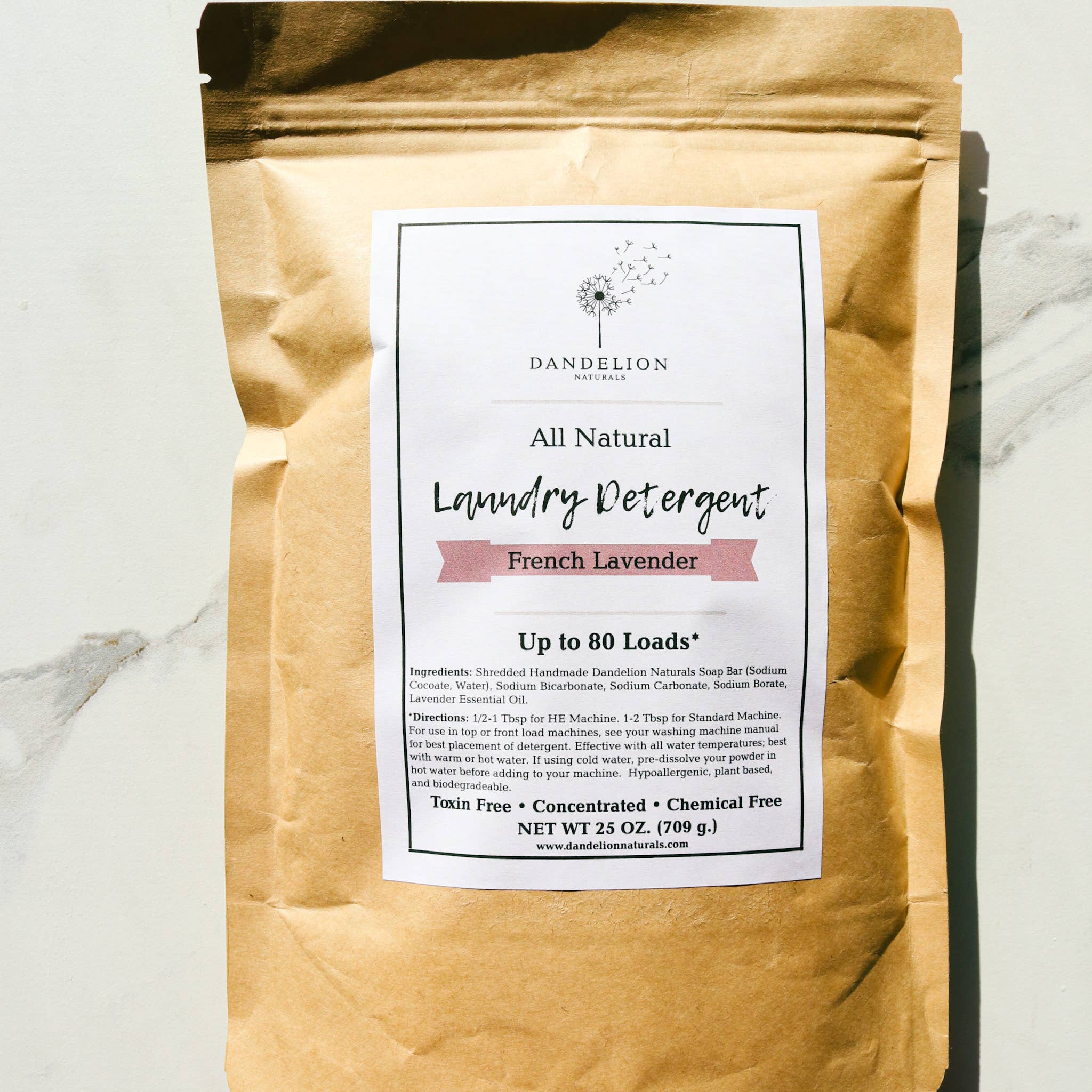 Lavender Laundry Soap | Laundry Detergent Powder by Dandelion Naturals 25oz