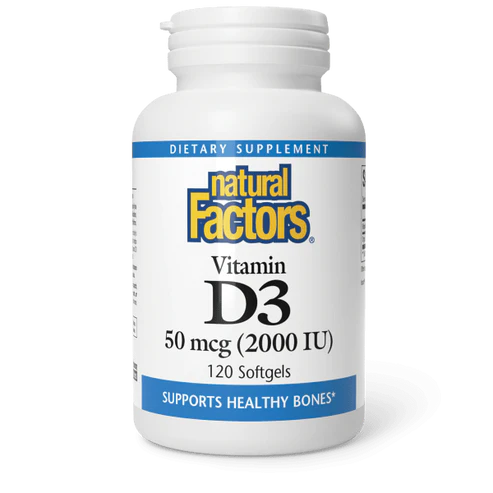 Vitamin D3 (50 mcg (2,000 IU)) by Natural Factors 120 softgels