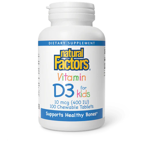 Kids Vitamin D3 (10 mcg (400 IU)) by Natural Factors 100 chewable (Strawberry) tablets