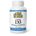 Vitamin D3 (250 mcg (10,000 IU)) by Natural Factors 120 softgels