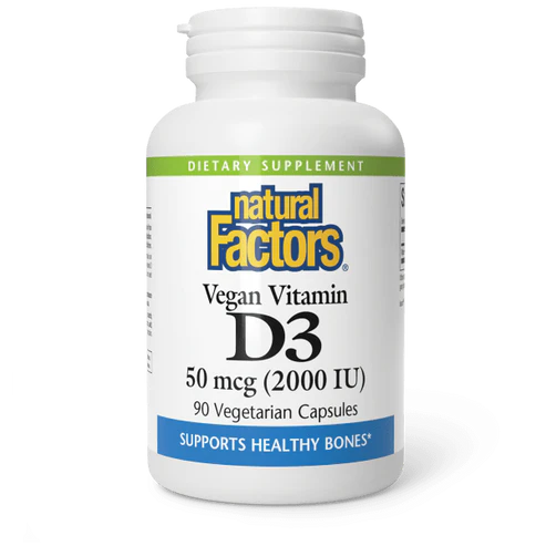 Vegan Vitamin D3 (50 mcg (2,000 IU)) by Natural Factors 90 capsules