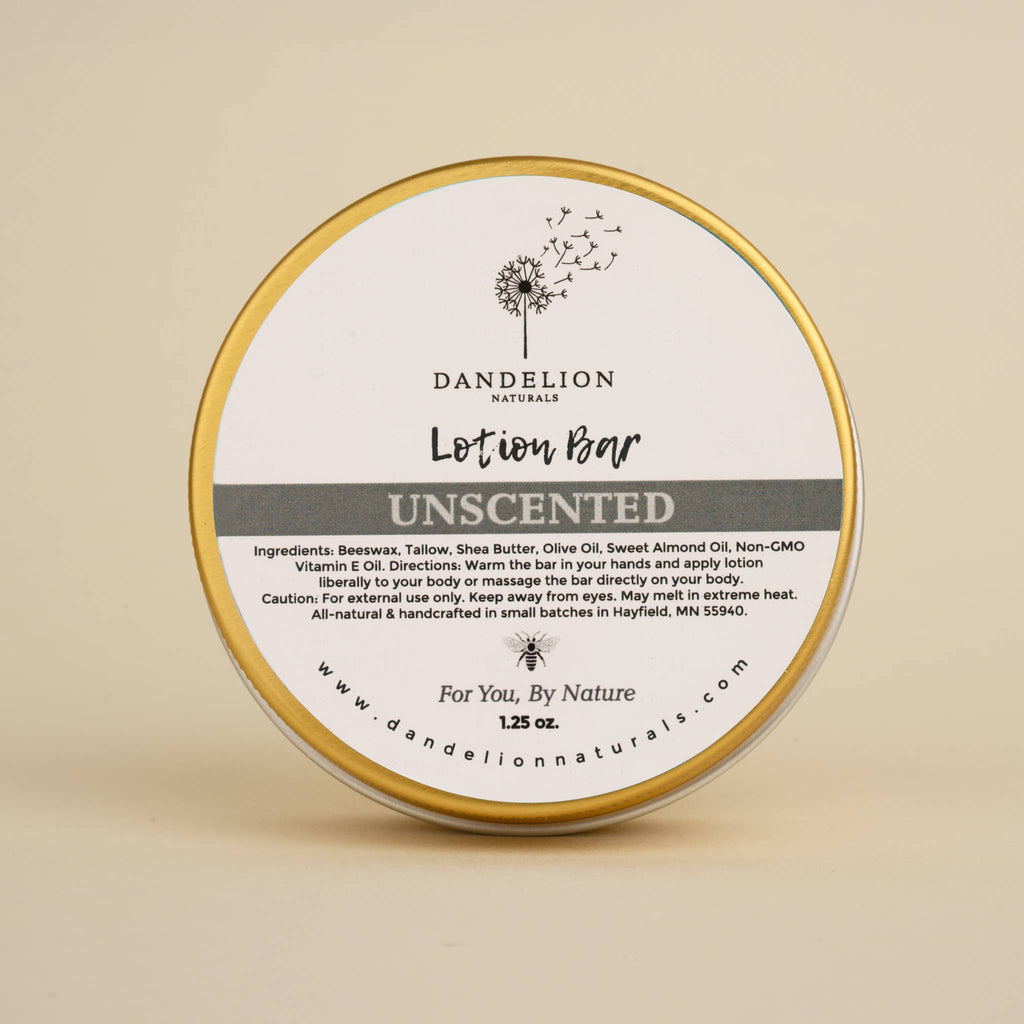 Unscented Solid Tallow Lotion Bar | by Dandelion Naturals 1.25oz
