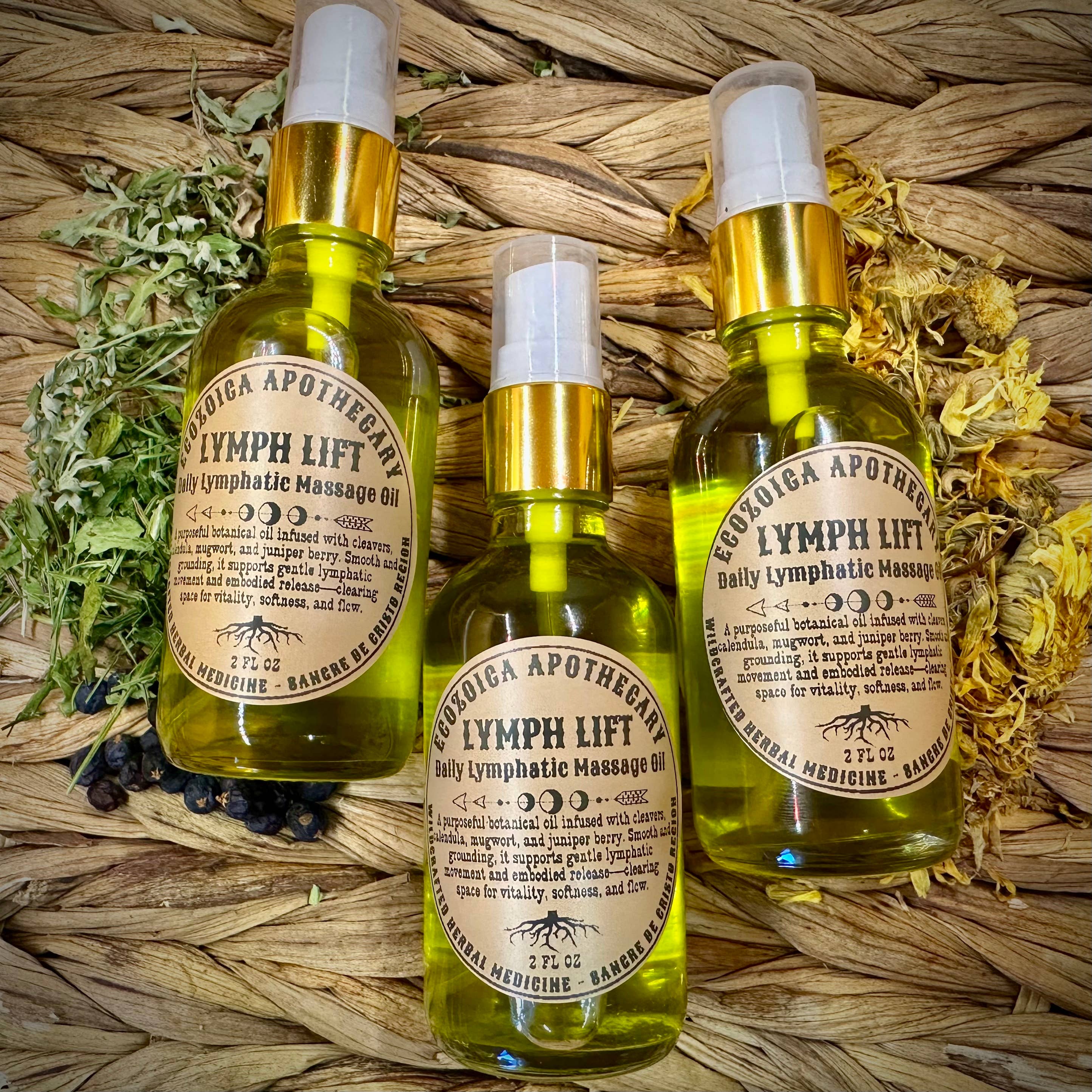 Lymph Lift Herbal Infused Lymphatic Massage Oil by Ecozoica Apothecary 2floz