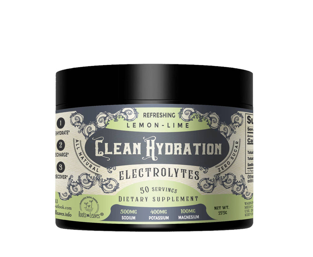 Clean Hydration Electrolytes- Lemon Lime by Roots & Leaves 50 to 100 servings