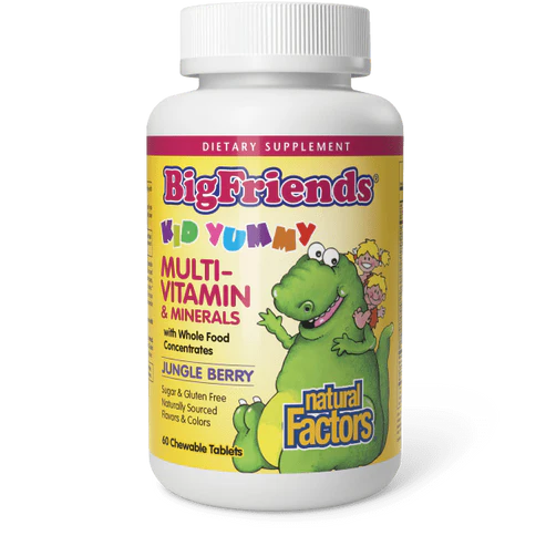 Kids Multi-Vitamin & Minerals by Natural Factors 60 chewable (Jungle Berry) tablets