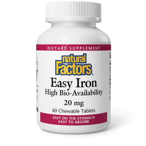 Easy Iron (20 mg) by Natural Factors 60 chewable tablets