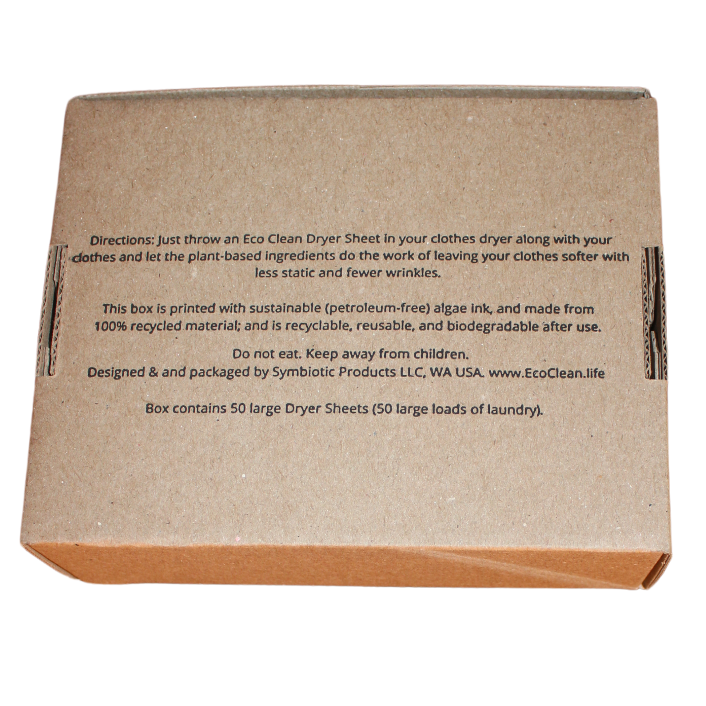 Eco Dryer Sheets Fresh Linen Scent by Symobiotic Products LLC 50 LG Sheets