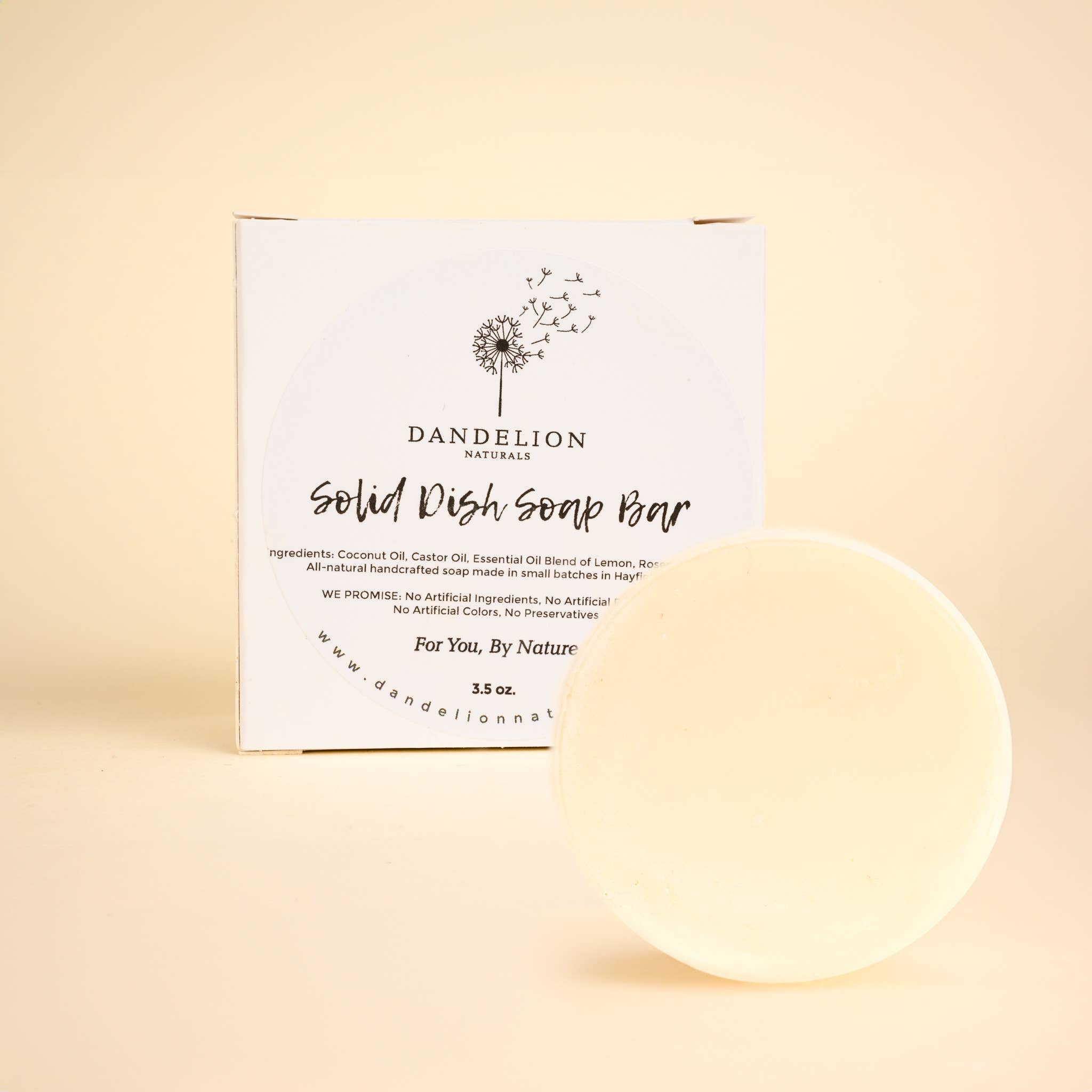 Solid Dish Soap Bar | Lemon + Basil + Rosemary by Dandelion Naturals 3.5 oz