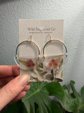 Arched Pressed Purple Flower Dangle Earring by Wild Dogwood Co. 1 pair