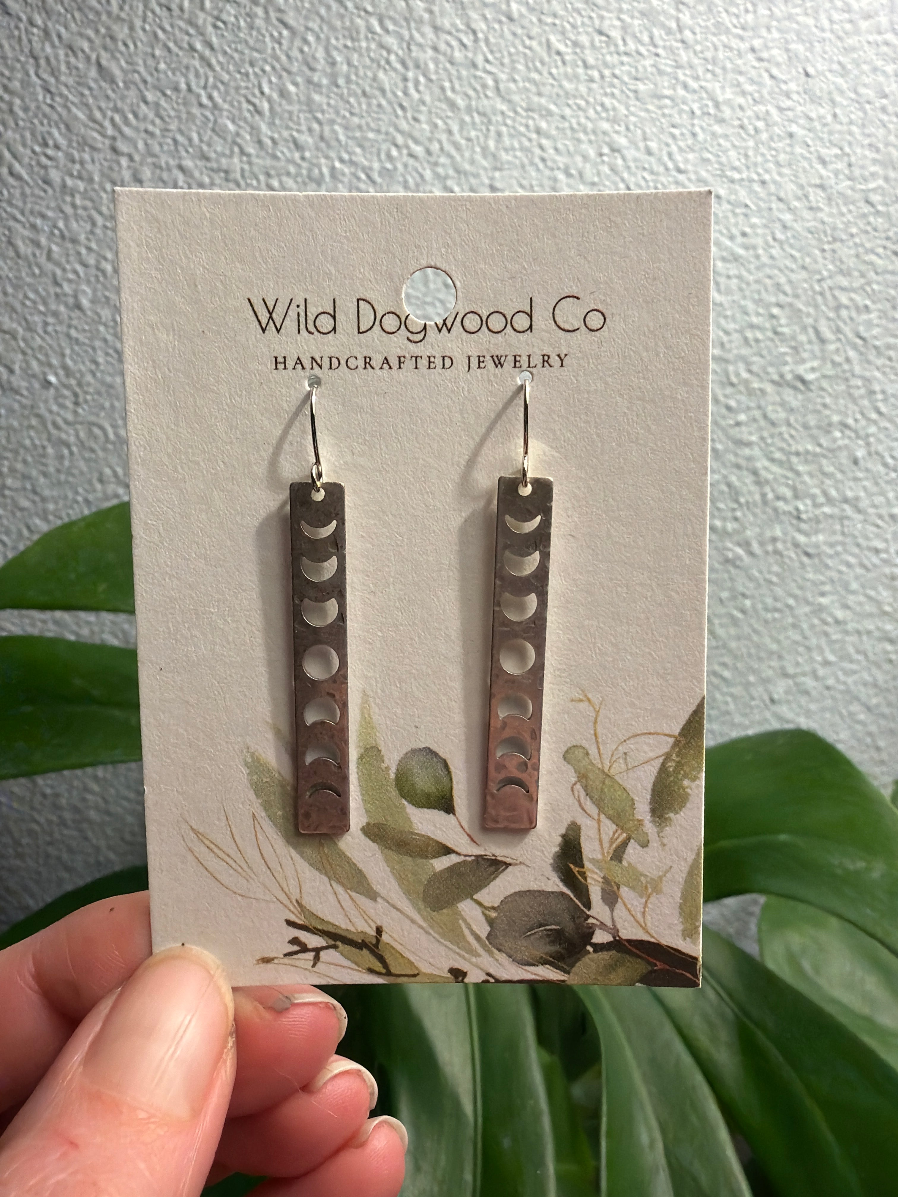 Moon Phase Dangle Earrings by Wild Dogwood Co. 1 pair