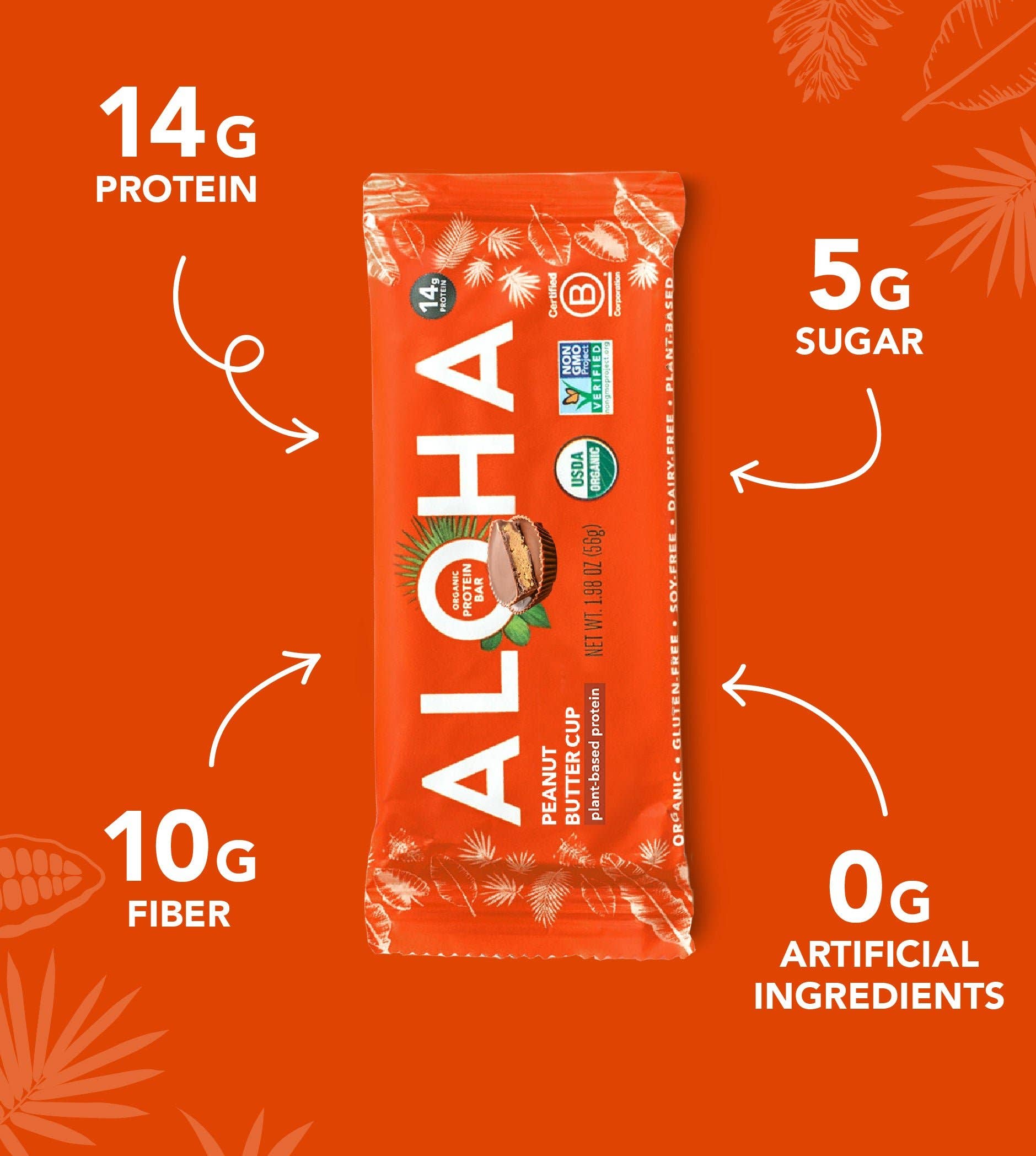 Peanut Butter Cup Protein Bar by Alohoa 1.98oz