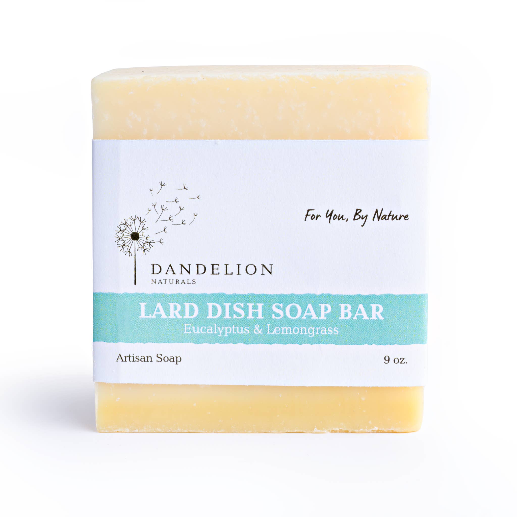 Lard Dish Soap Bar Eucalyptus & Lemongrass by Dandelion Naturals 9oz