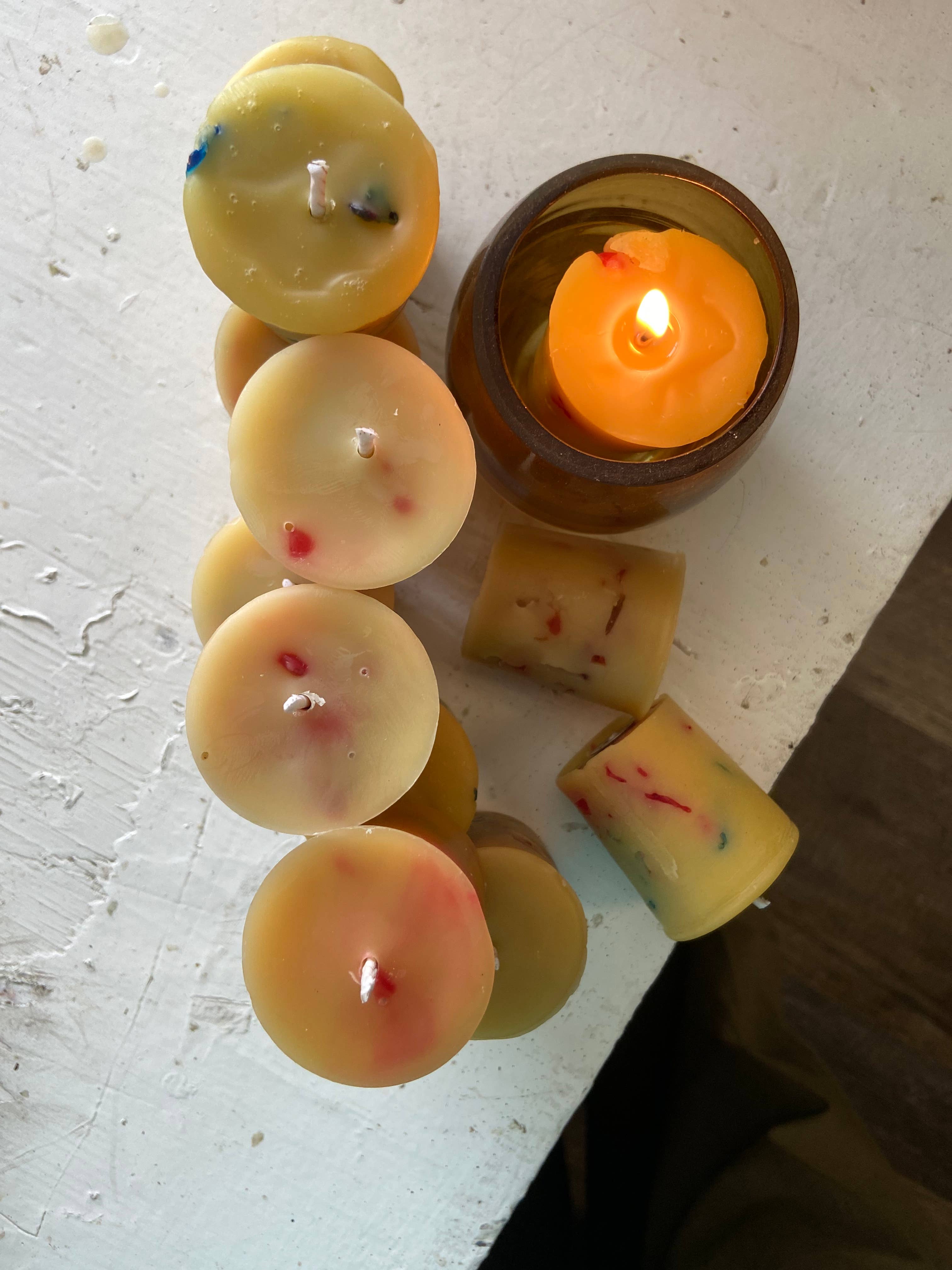Rainbow Beeswax Votives! by Live Light Beeswax 1ct