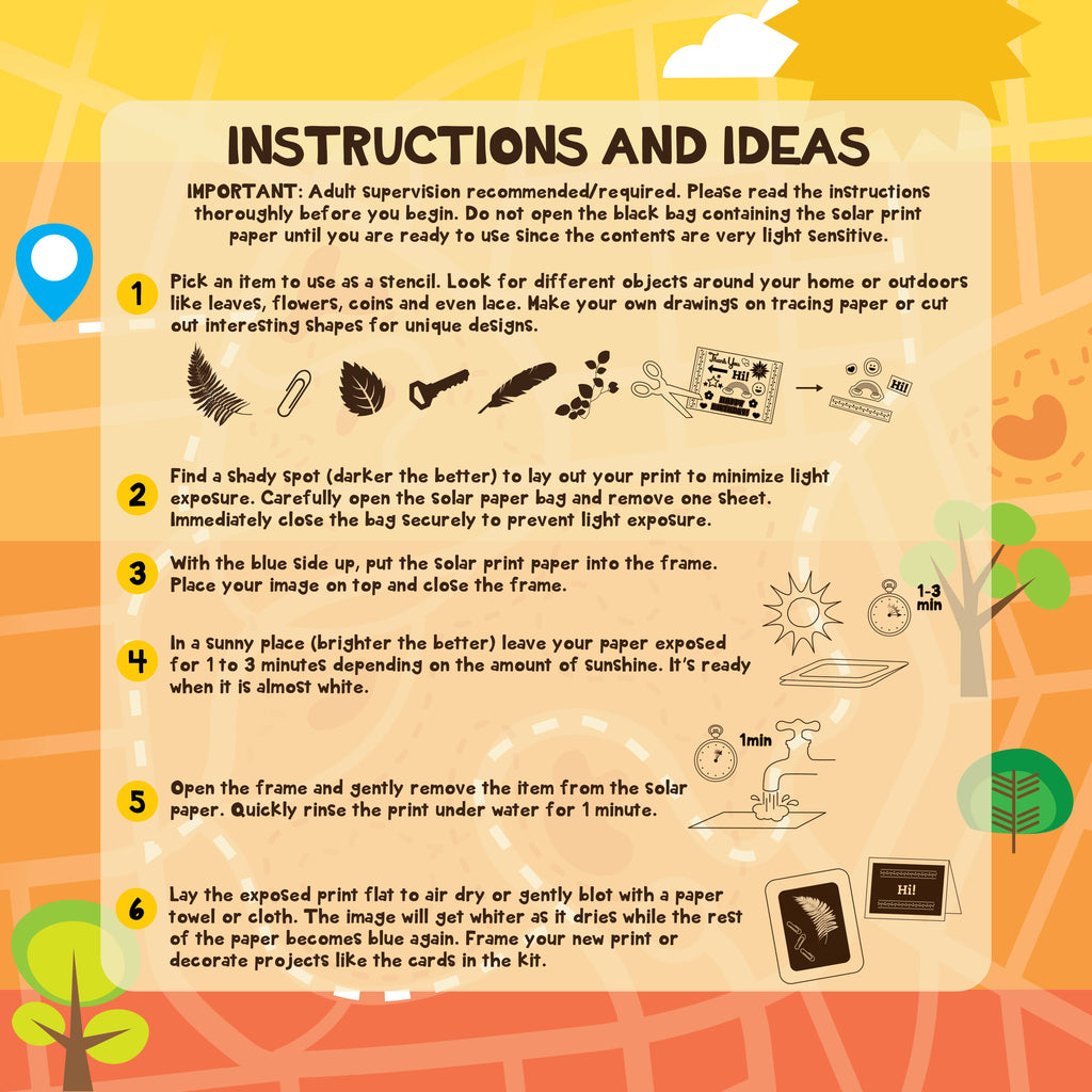 Outdoor Discovery Solar Print Kit by Toysmith 12 sheets of solar print paper