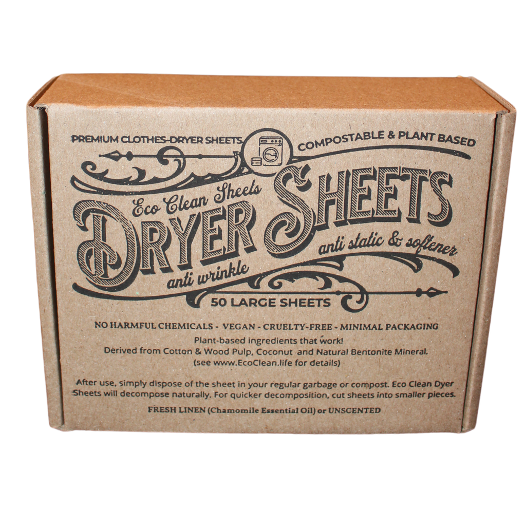 Eco Dryer Sheets Fresh Linen Scent by Symobiotic Products LLC 50 LG Sheets
