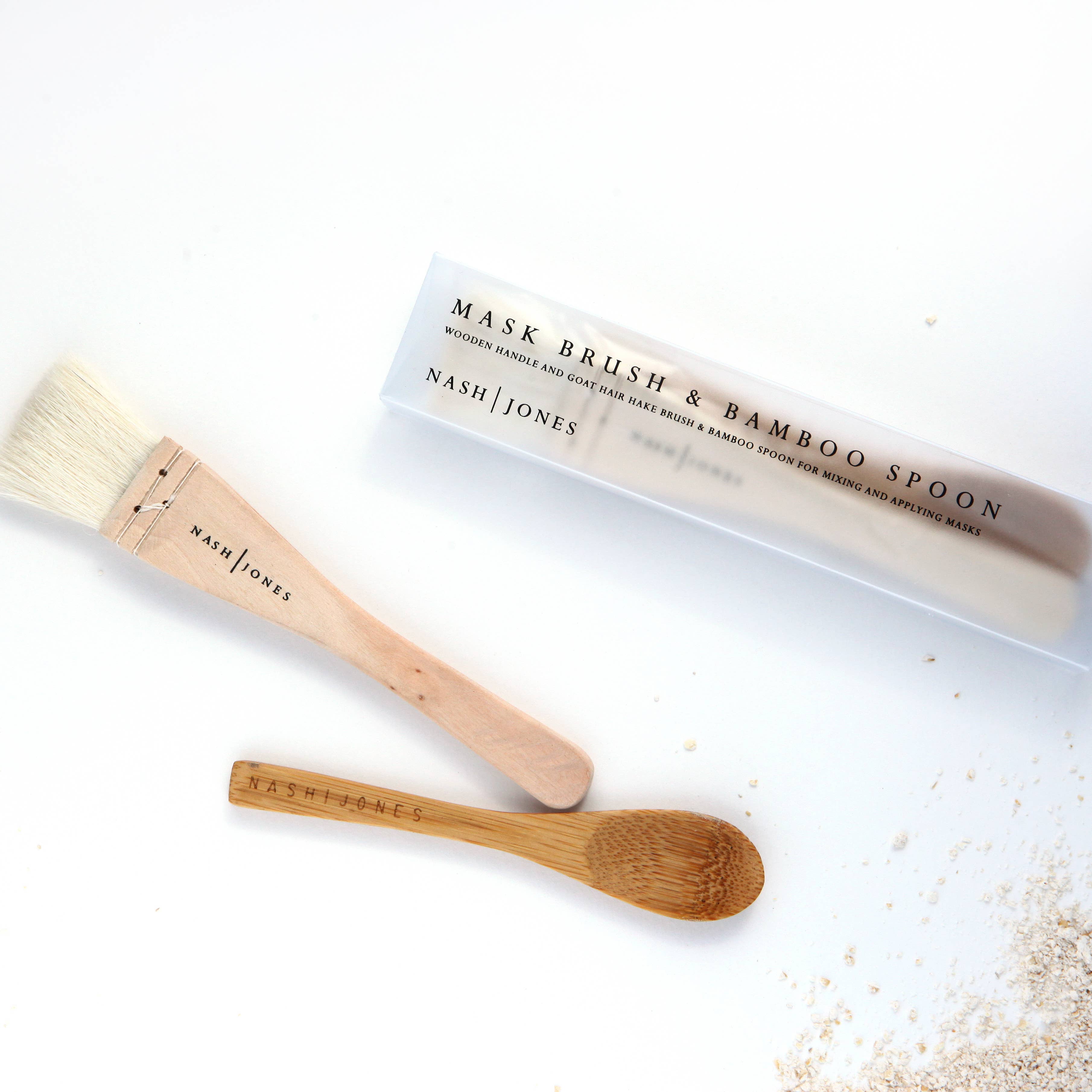 Natural Mask Brush and Mask Spoon by Nash & Jones 1 ct each