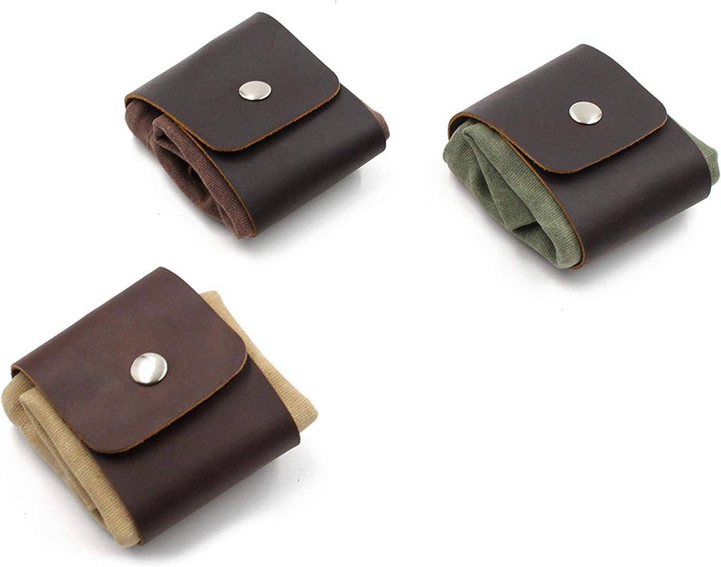 Portable Leather Canvas Foraging Pouch by American Leather Goods