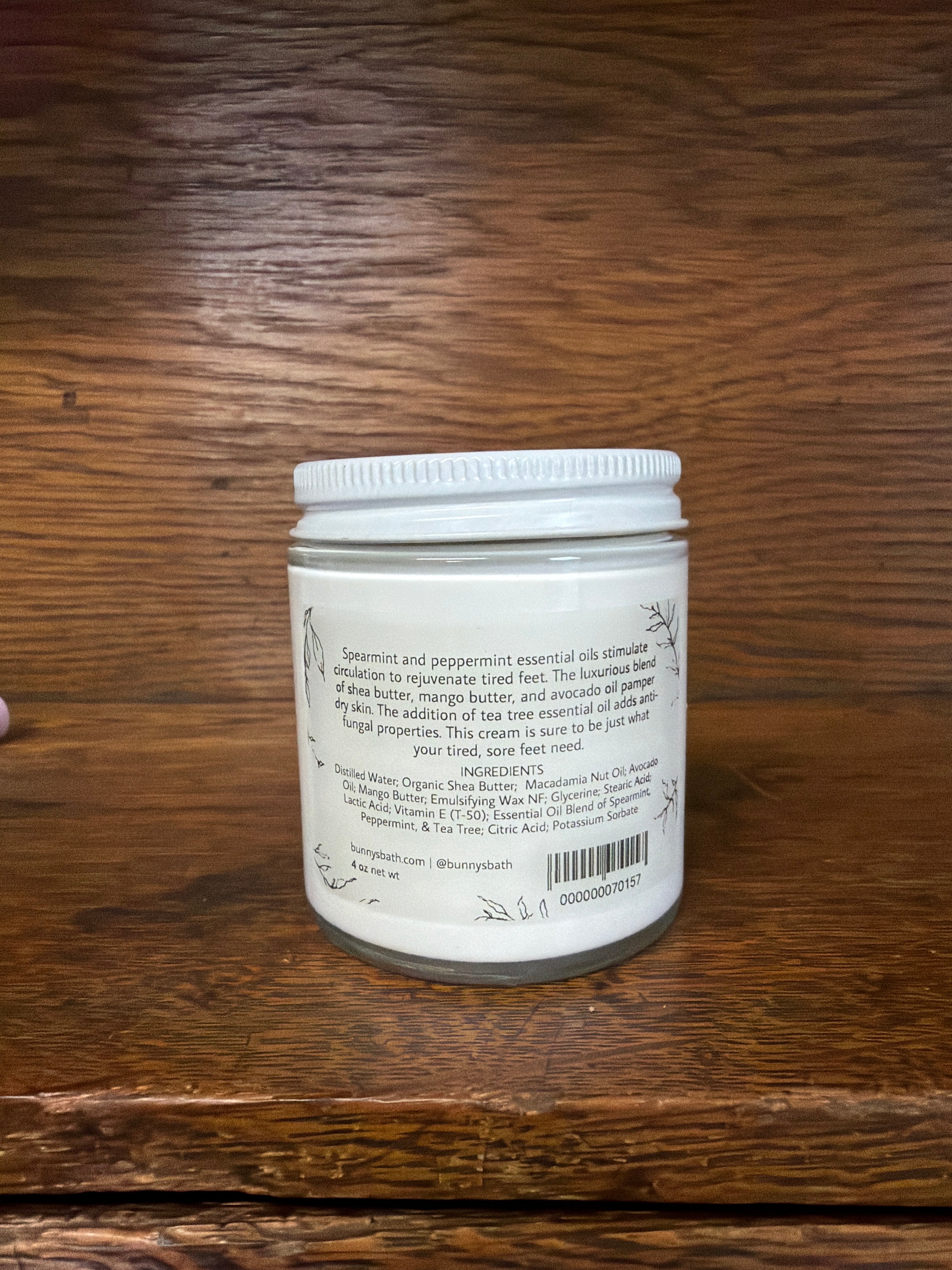 Minty Foot Cream with Tea Tree by Bunny's Bath 4 oz