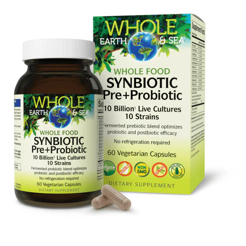 Whole Food Synbiotic Pre+Probiotic (10 Billion) by Natural Factors 60 capsules