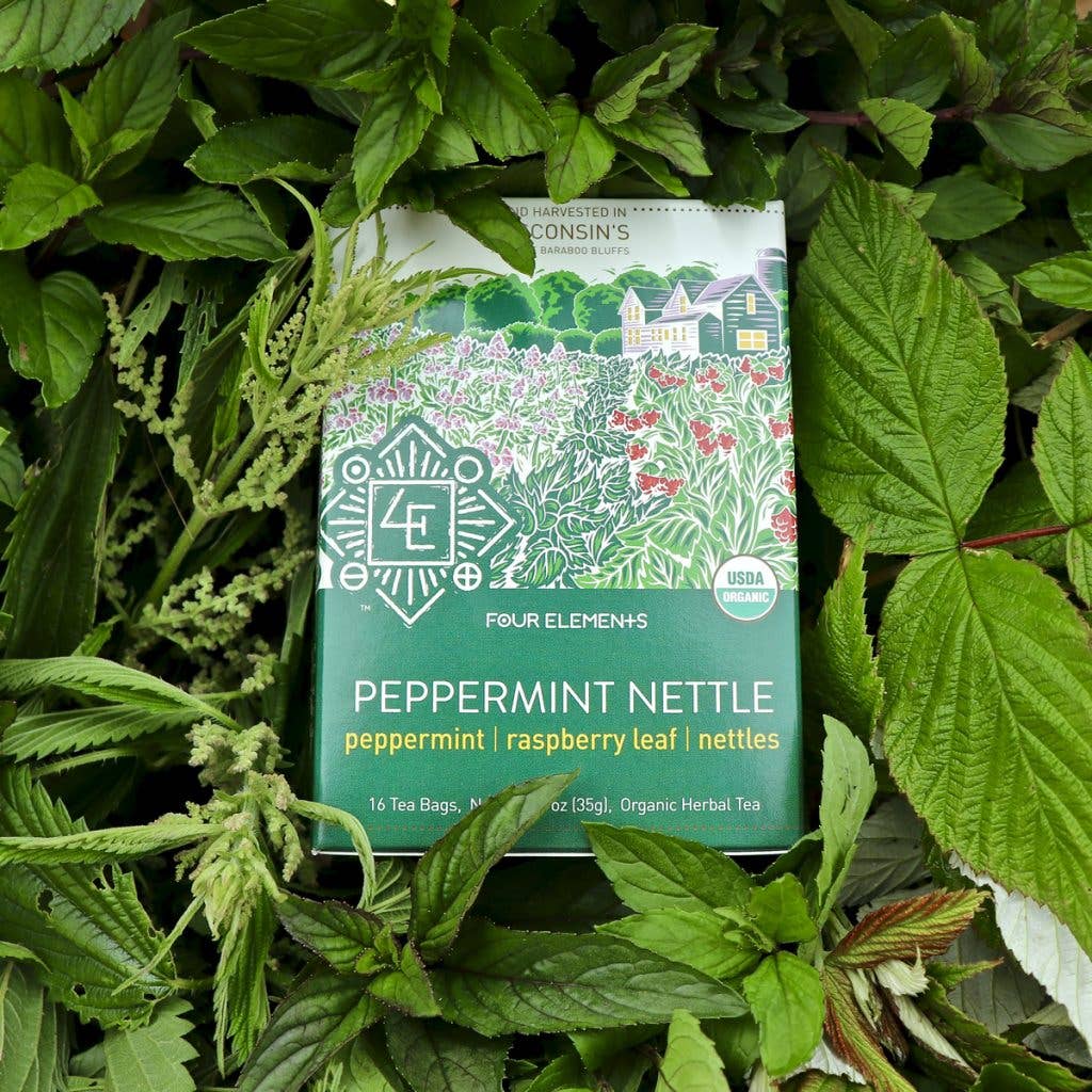 Peppermint Nettle Tea by Four Elements Herbals 16 Teabags