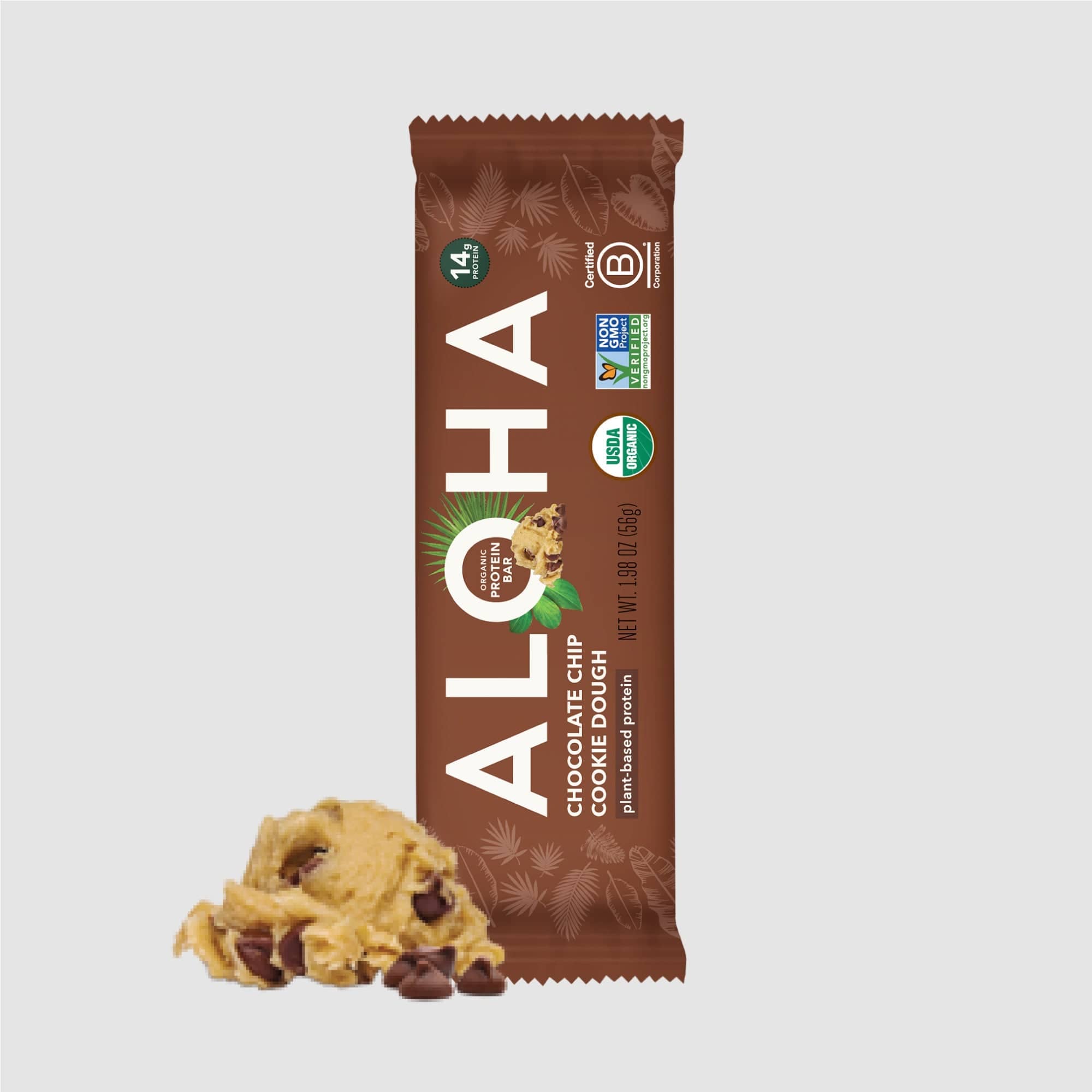 Chocolate Chip Cookie Dough Protein Bar by Aloha 1.98oz