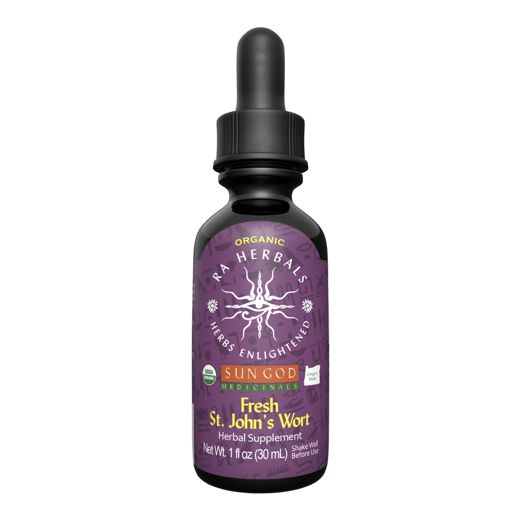 Organic Fresh St John's Wort Tincture by Sun God Medicinals 1oz