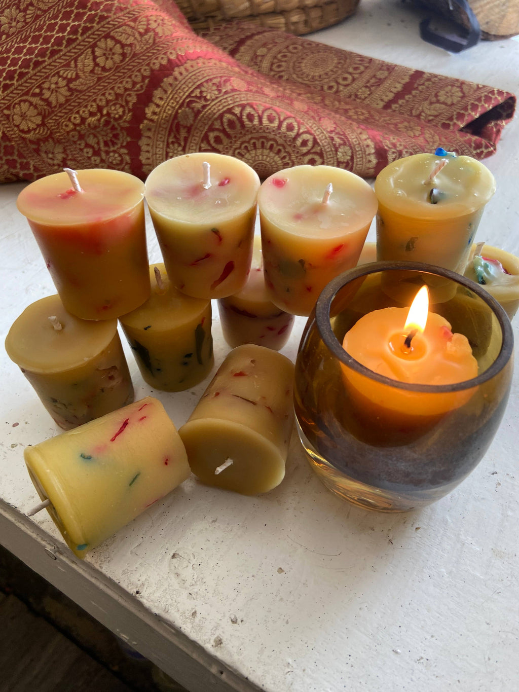 Rainbow Beeswax Votives! by Live Light Beeswax 1ct