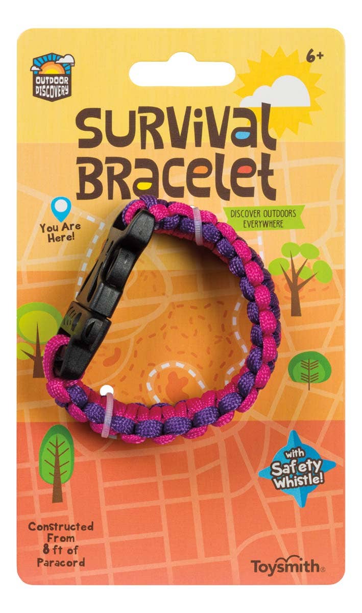 Outdoor Discovery Survival Bracelet With Whistle by Toysmith 1ct