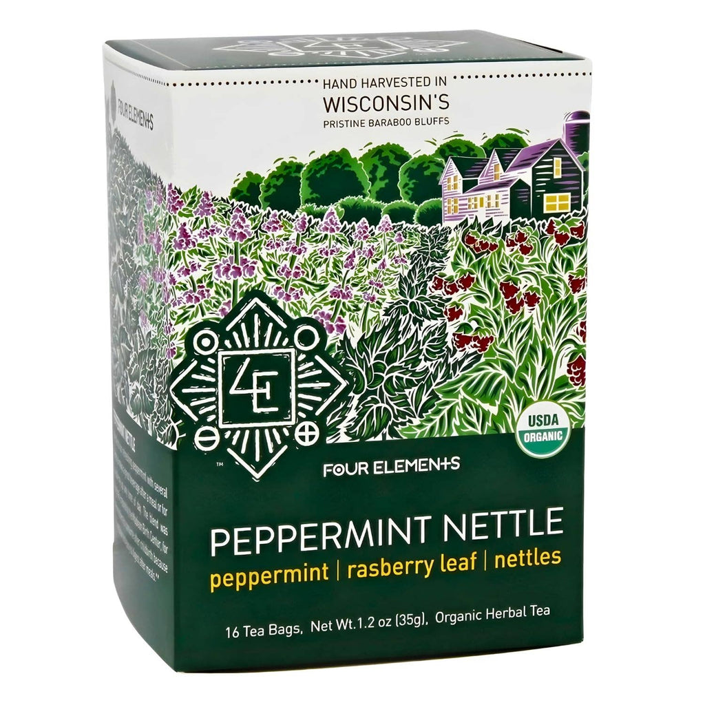 Peppermint Nettle Tea by Four Elements Herbals 16 Teabags