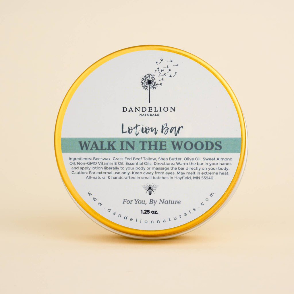 Tallow Lotion Bar with Lemongrass, Cedarwood, Eucalyptus by Dandelion Naturals 2 oz