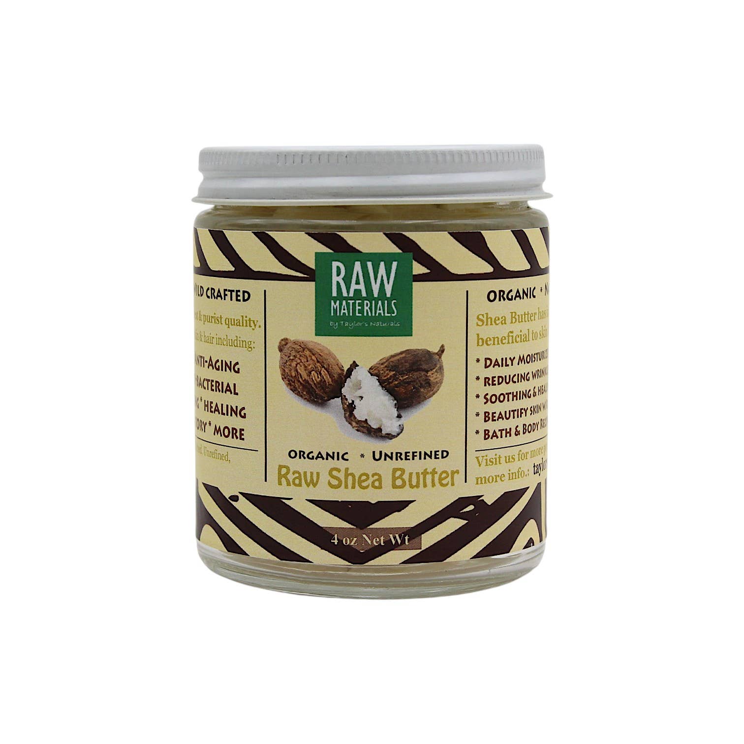 Shea Butter, Virgin, Wild Crafted, Organic by Taylor’s Naturals 4 oz