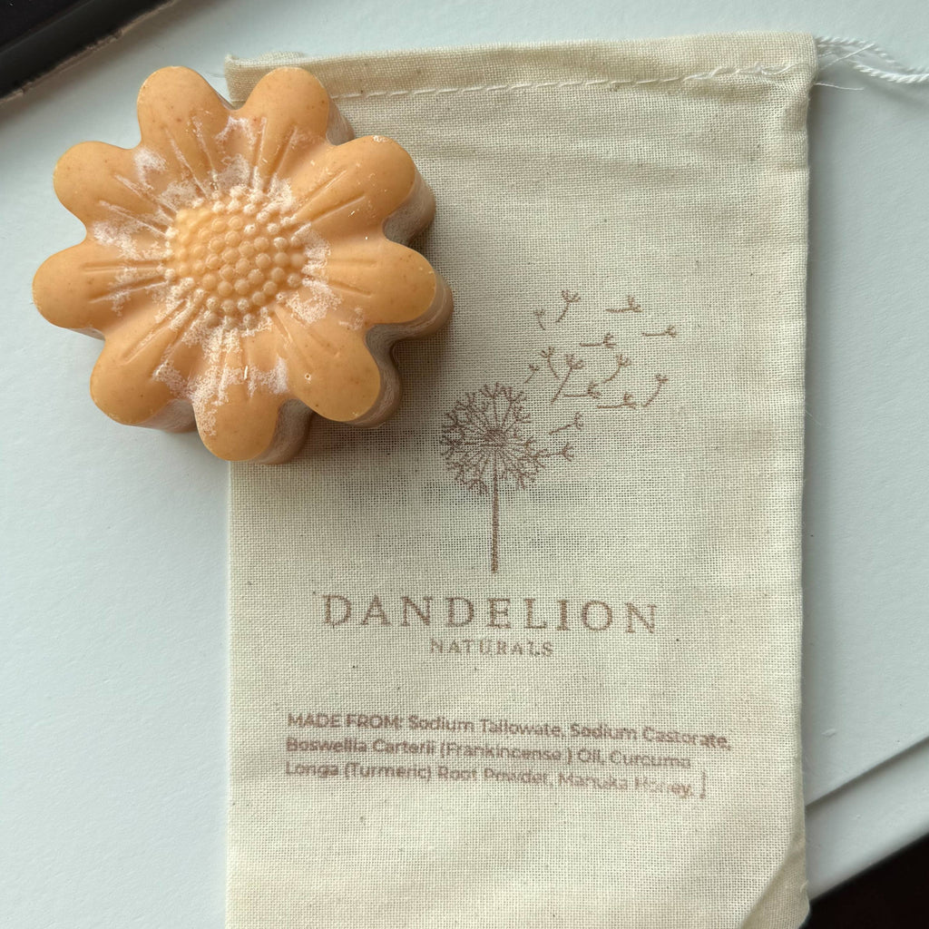 Honey Turmeric Tallow Face Bar Soap with Frankincense by Dandelion Naturals ~2.5oz