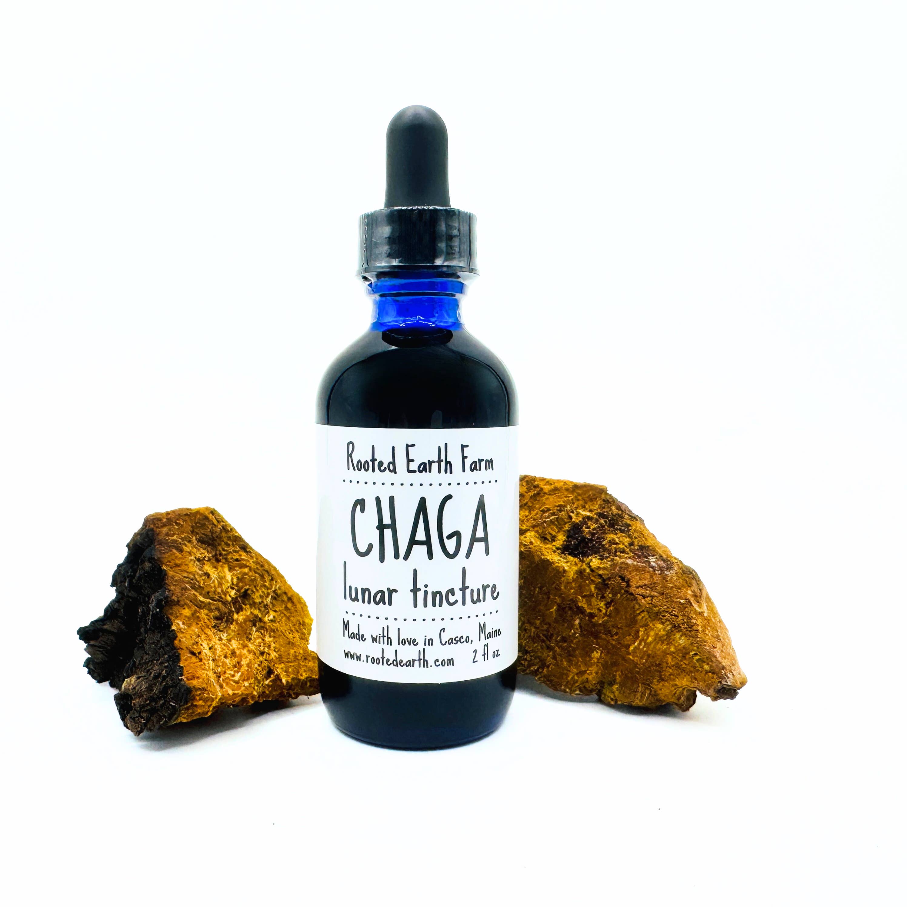 Chaga Mushroom Tincture by Rooted Earth Farm + Apothecary 2 fl oz