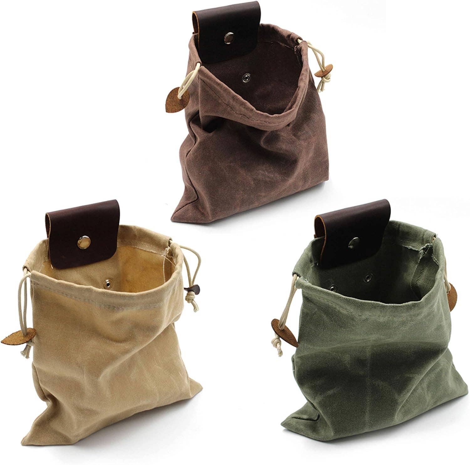 Portable Leather Canvas Foraging Pouch by American Leather Goods