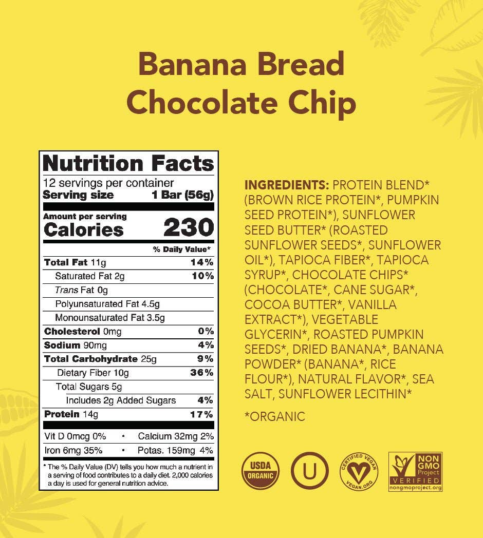 Banana Bread Chocolate Chip Protein Bar by Aloha 1.98oz
