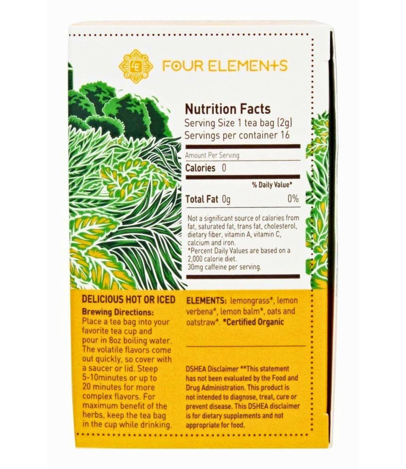 Triple Lemon Tea by Four Elements Herbals 16 Teabags