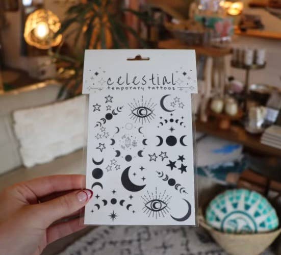 Celestial Temporary Tattoos: Witchy Moon & Star Designs