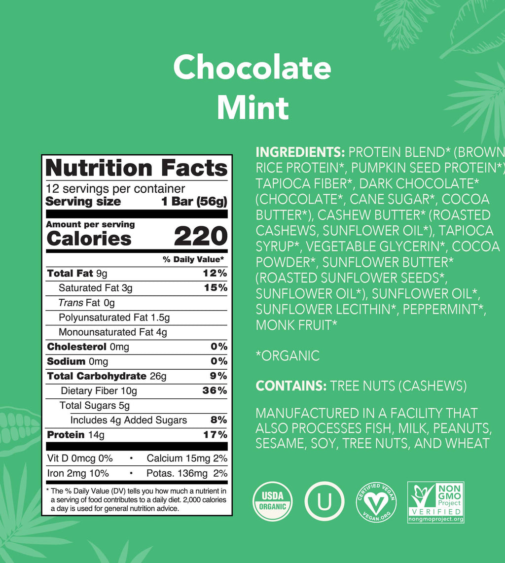 Chocolate Mint Protein Bar by Aloha 1.98oz