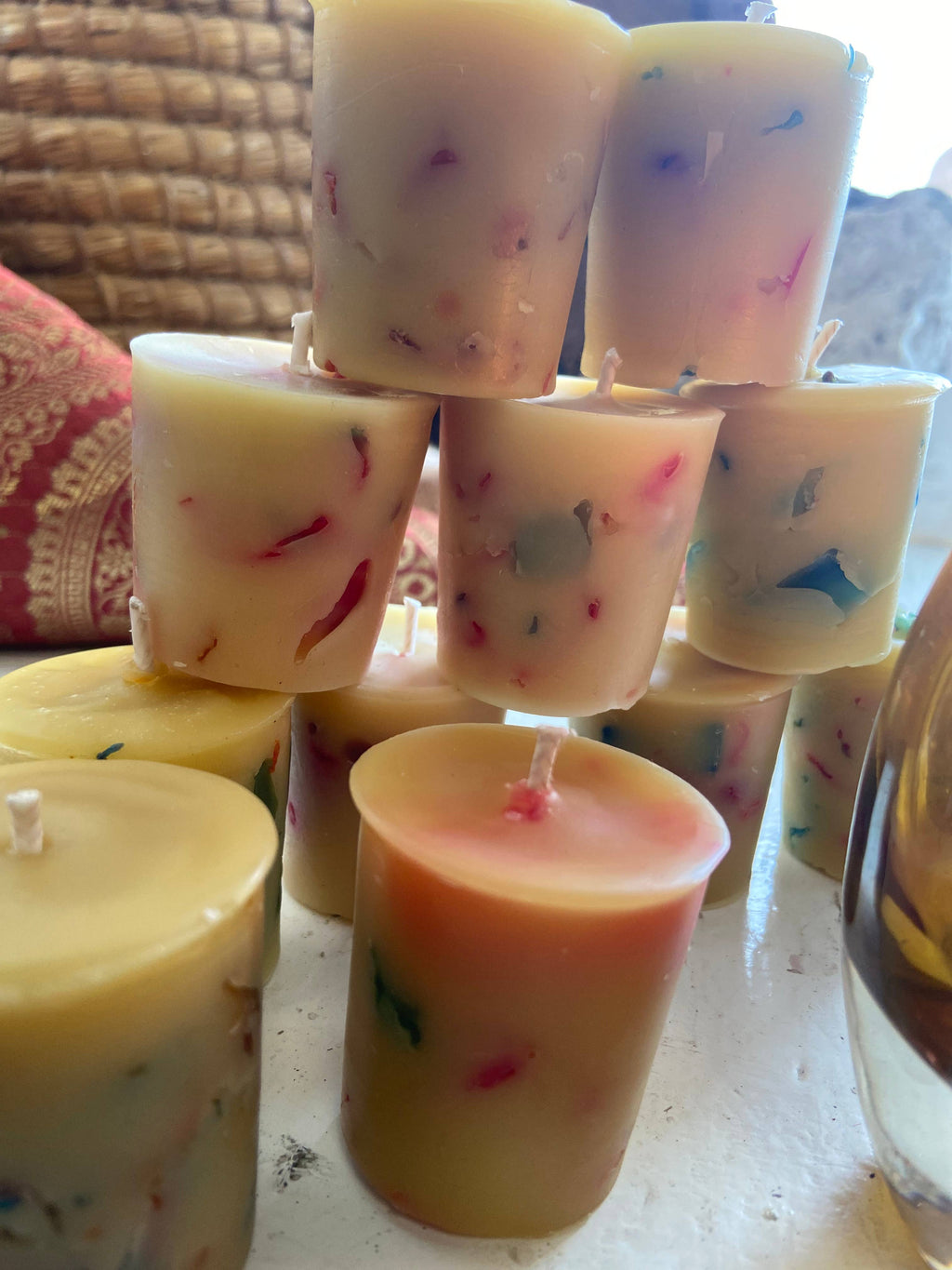 Rainbow Beeswax Votives! by Live Light Beeswax 1ct