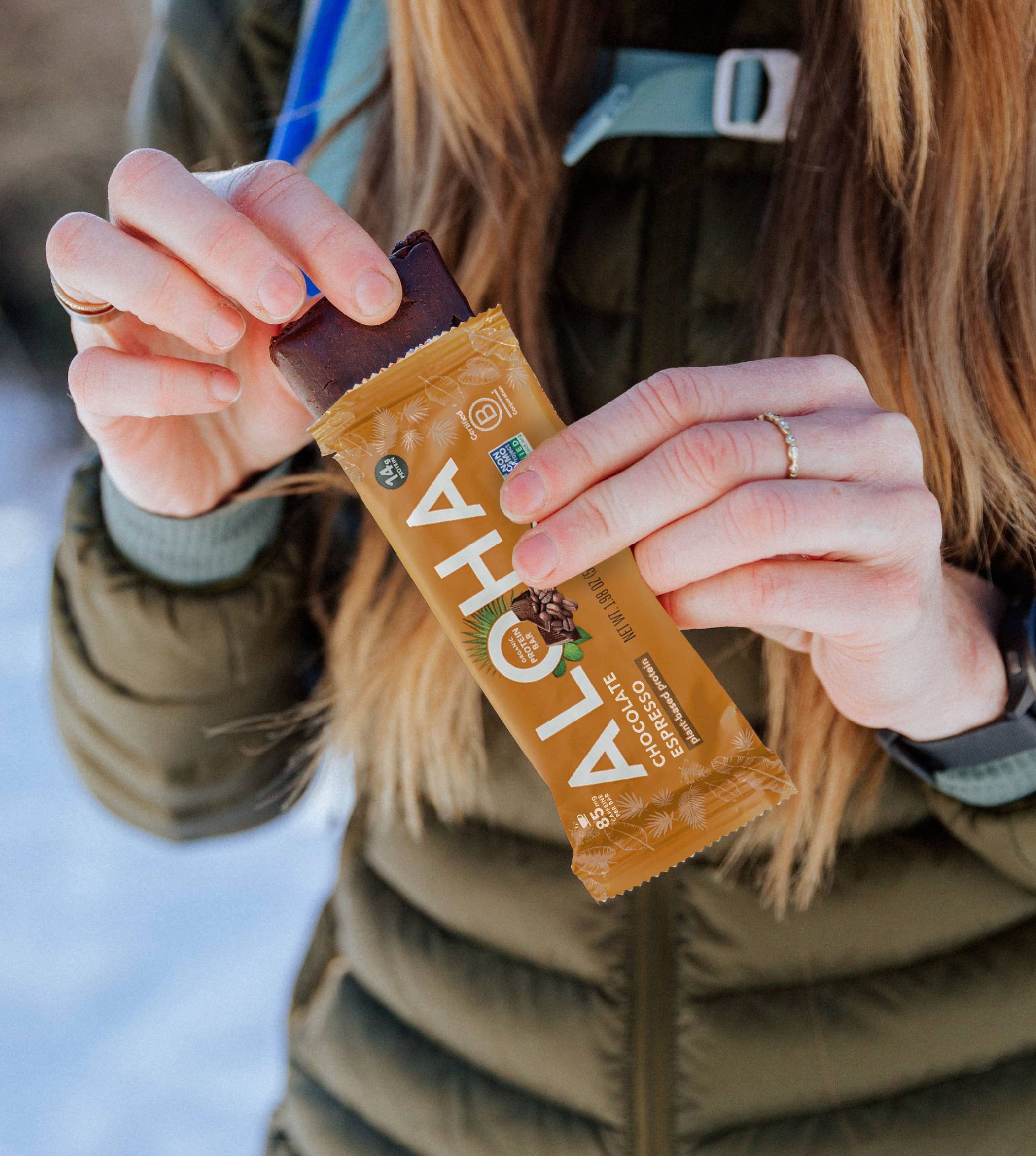Chocolate Espresso Protein + Caffeine Bar by Aloha 1.98oz