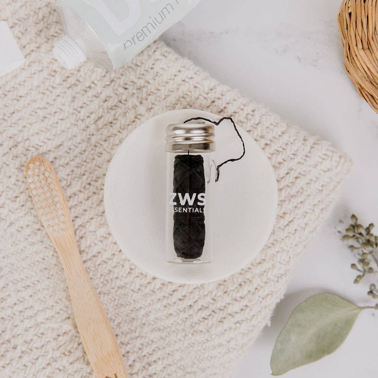 Vegan Bamboo Charcoal Floss by ZWS Essentials