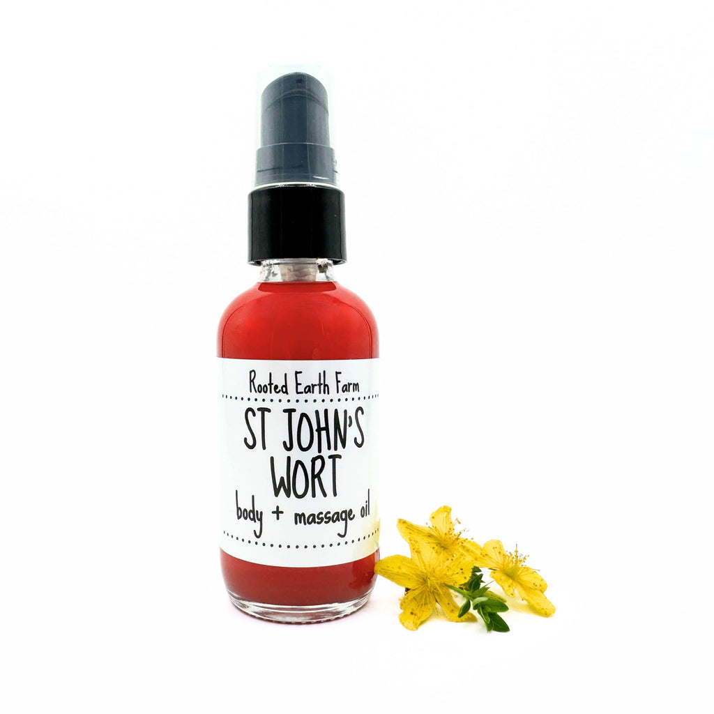 St. John's Wort Body and Massage Oil by Rooted Earth Farm + Apothecary 2 fl oz