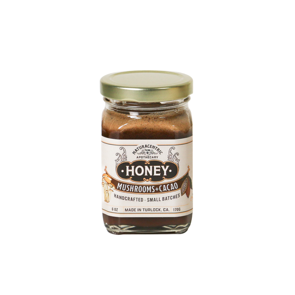 Medicinal Mushrooms & Cacao Infused Honey by Naturacentric 6 oz