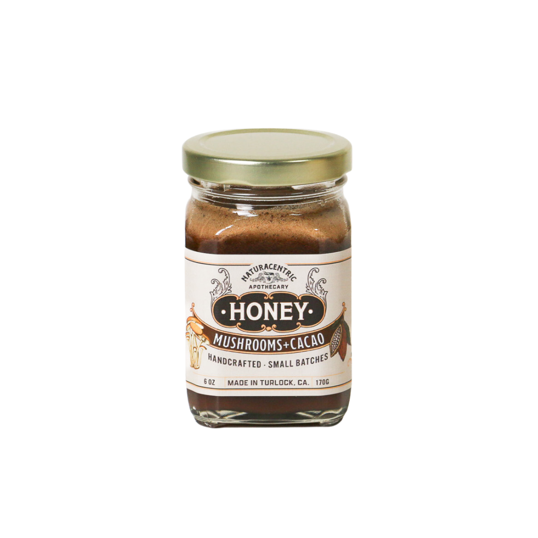 Medicinal Mushrooms & Cacao Infused Honey by Naturacentric 6 oz