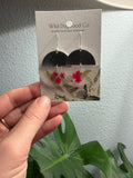 Pressed Flower and Half Moon Earrings by Wild Dogwood Co. 1 pair