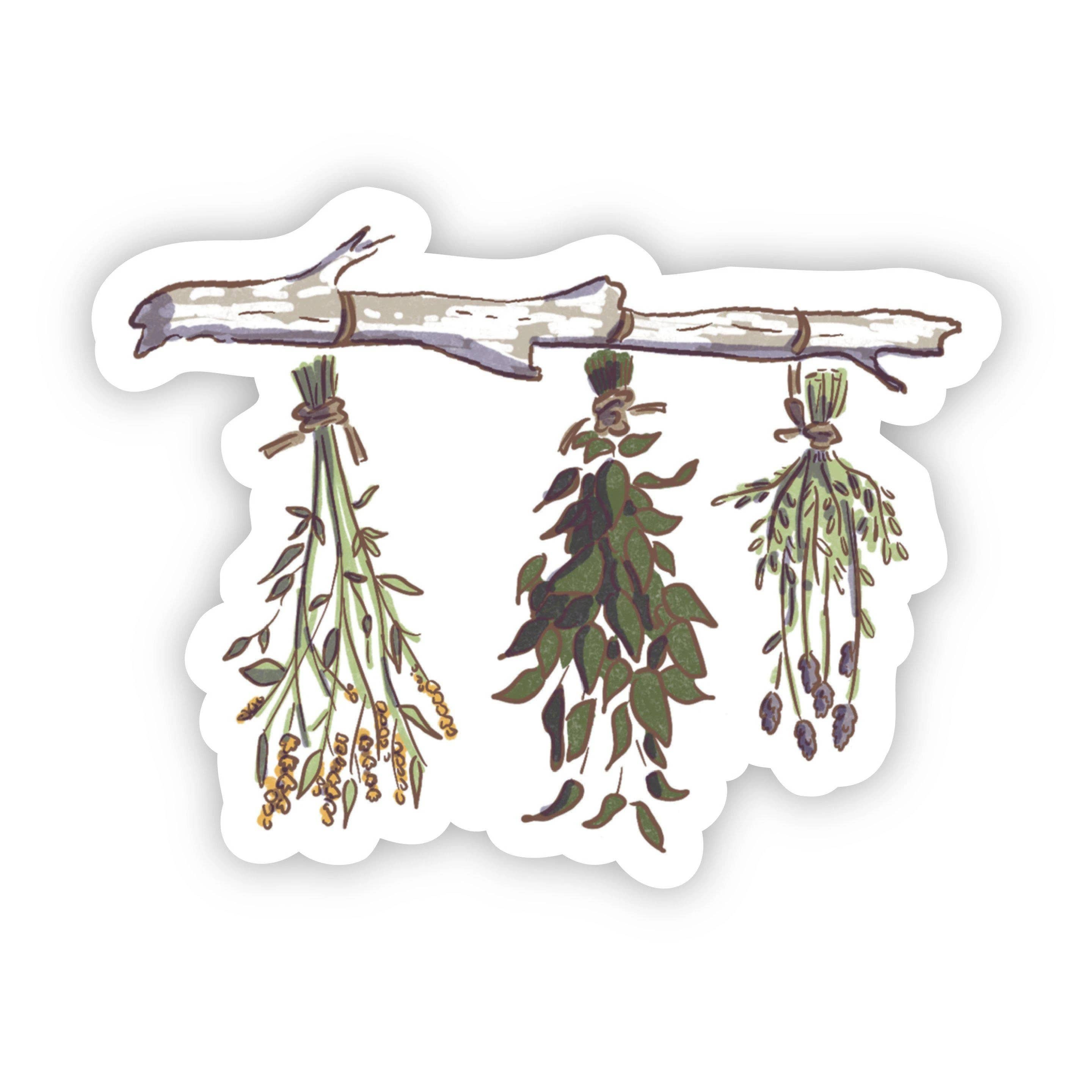 Hanging Herbs on Branch Sticker by Big Moods