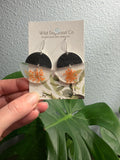 Pressed Flower and Half Moon Earrings by Wild Dogwood Co. 1 pair