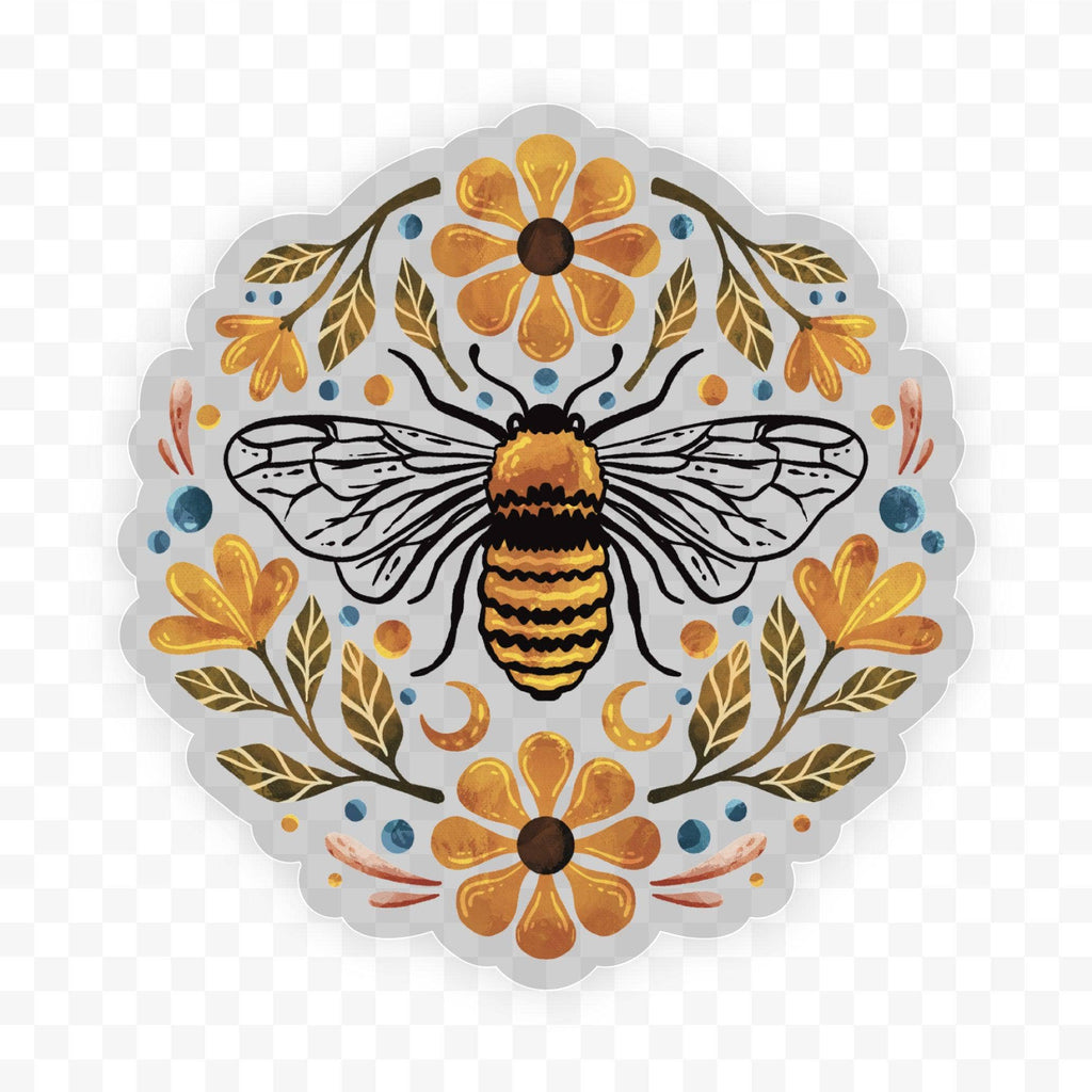 Flowers And Bee Sticker by Big Moods