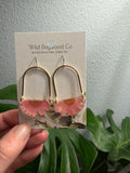 Pink Pressed Flower with Elongated Arch Earring by Wild Dogwood Co.
