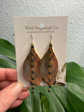 Green Beaded Leaf Dangle Earrings by Wild Dogwood Co. 1 pair